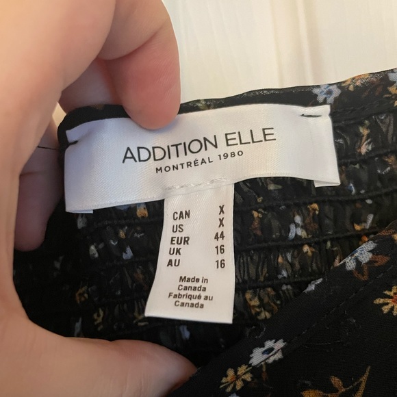 Addition Elle black baby doll blouse with floral detail - Picture 2 of 4